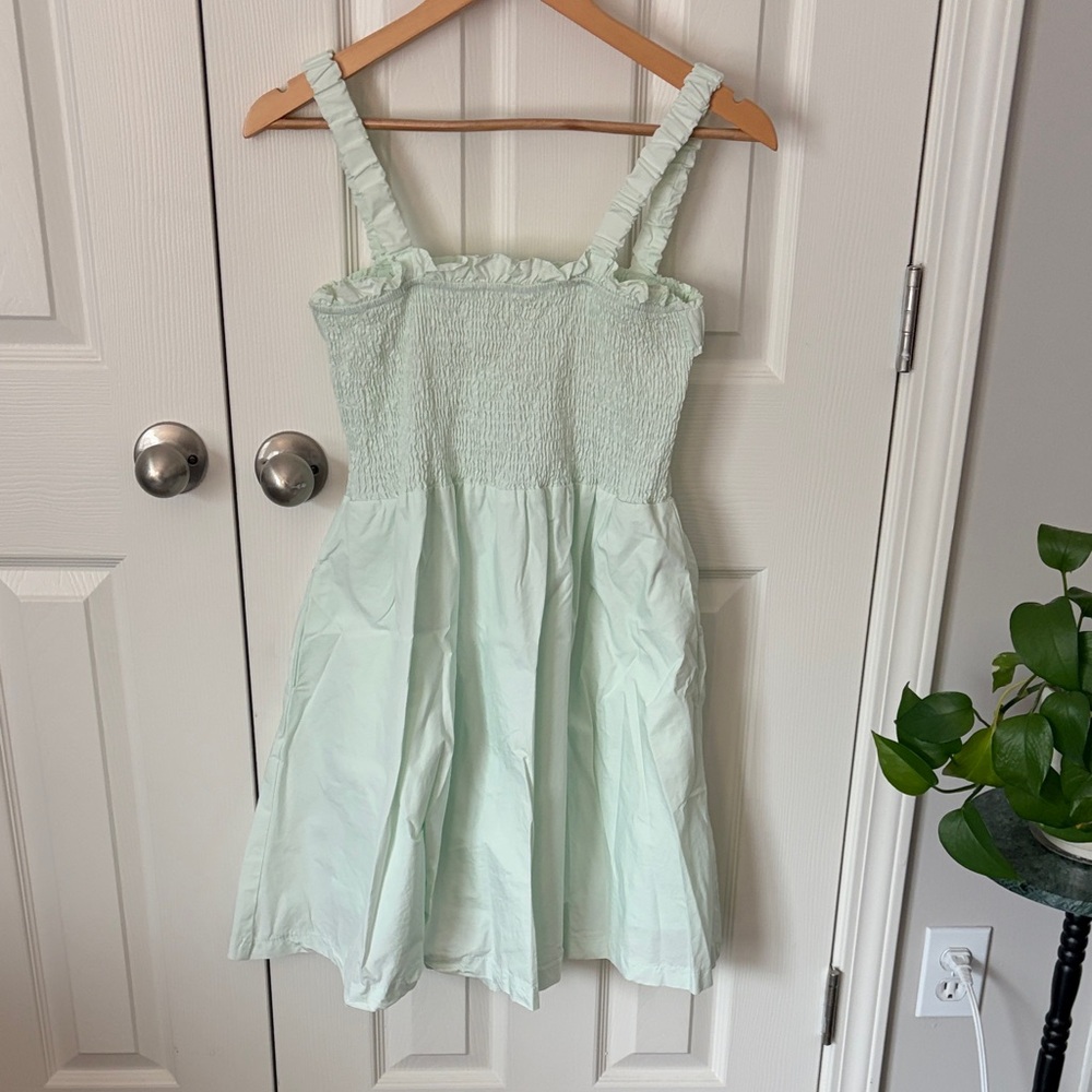 Mint Sea foam Green Ruched Sundress